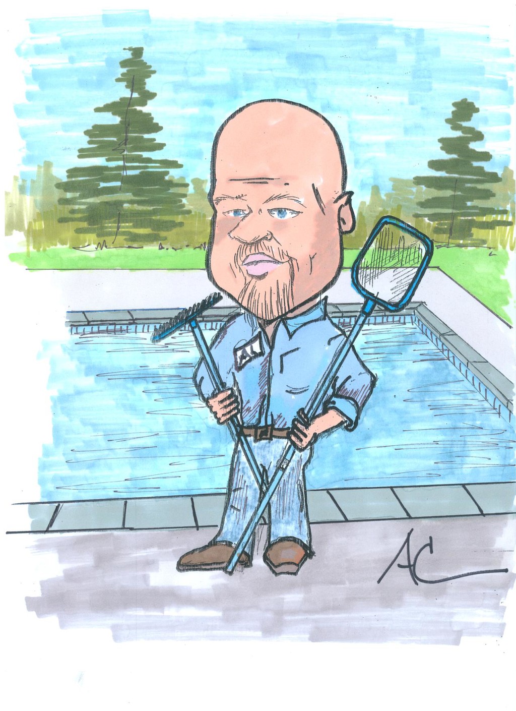 Ask the Pool Guy Cartoon Pool Cleaner