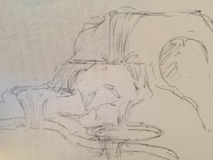 Waterfall Design Sketch by Artist Stephan Smith