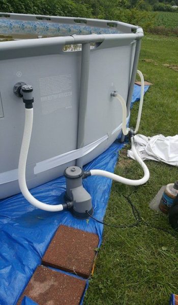 do you put chlorine in above ground pools